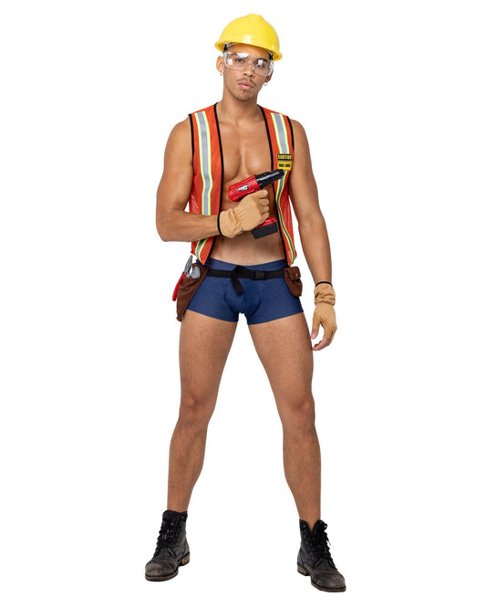Roma 5PC Mens Construction Hard-Worker Costume.