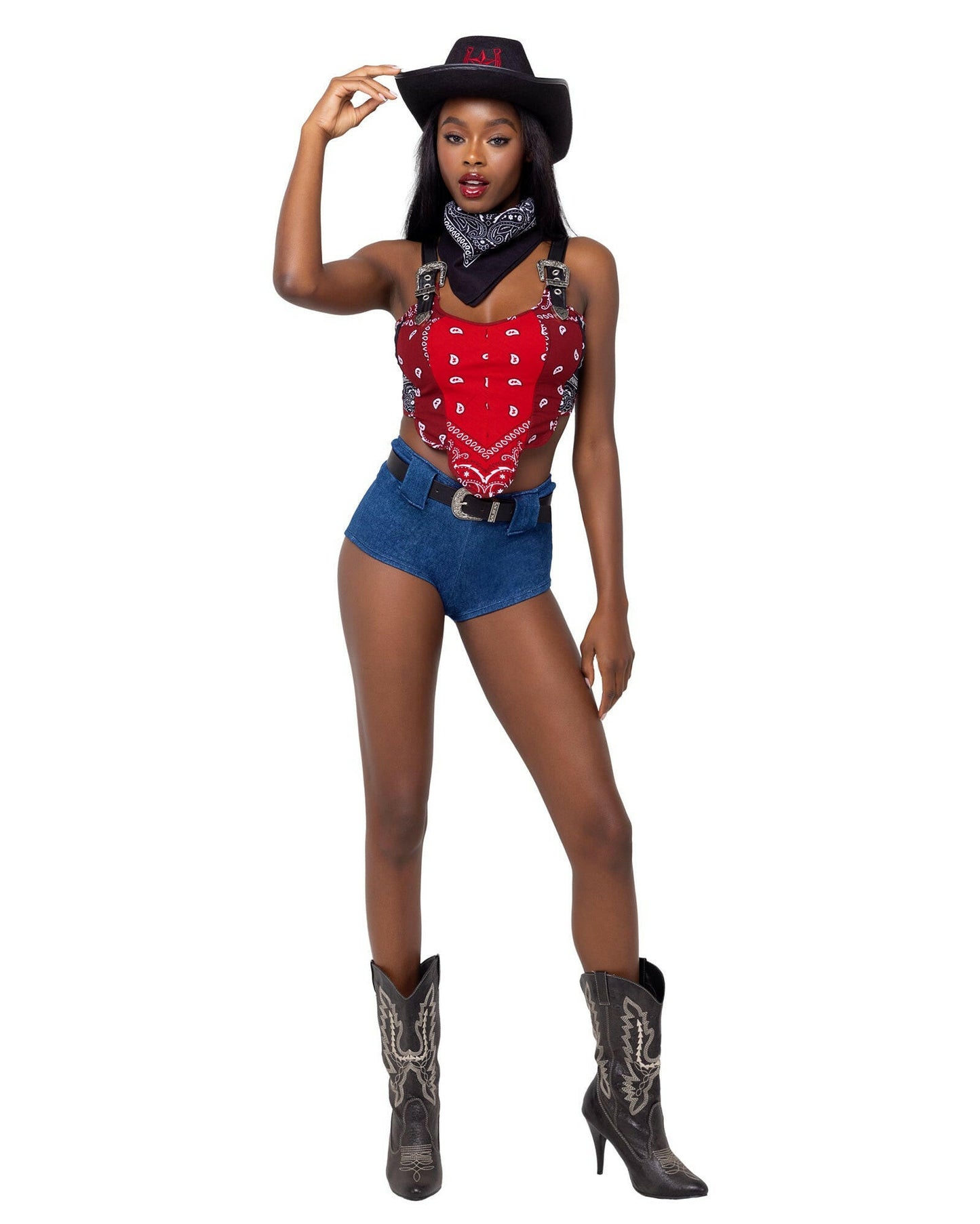 Roma 4PC Western Cowgirl Costume.