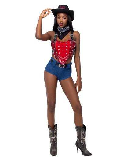 Roma 4PC Western Cowgirl Costume.