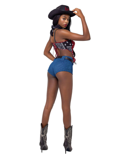 Roma 4PC Western Cowgirl Costume.
