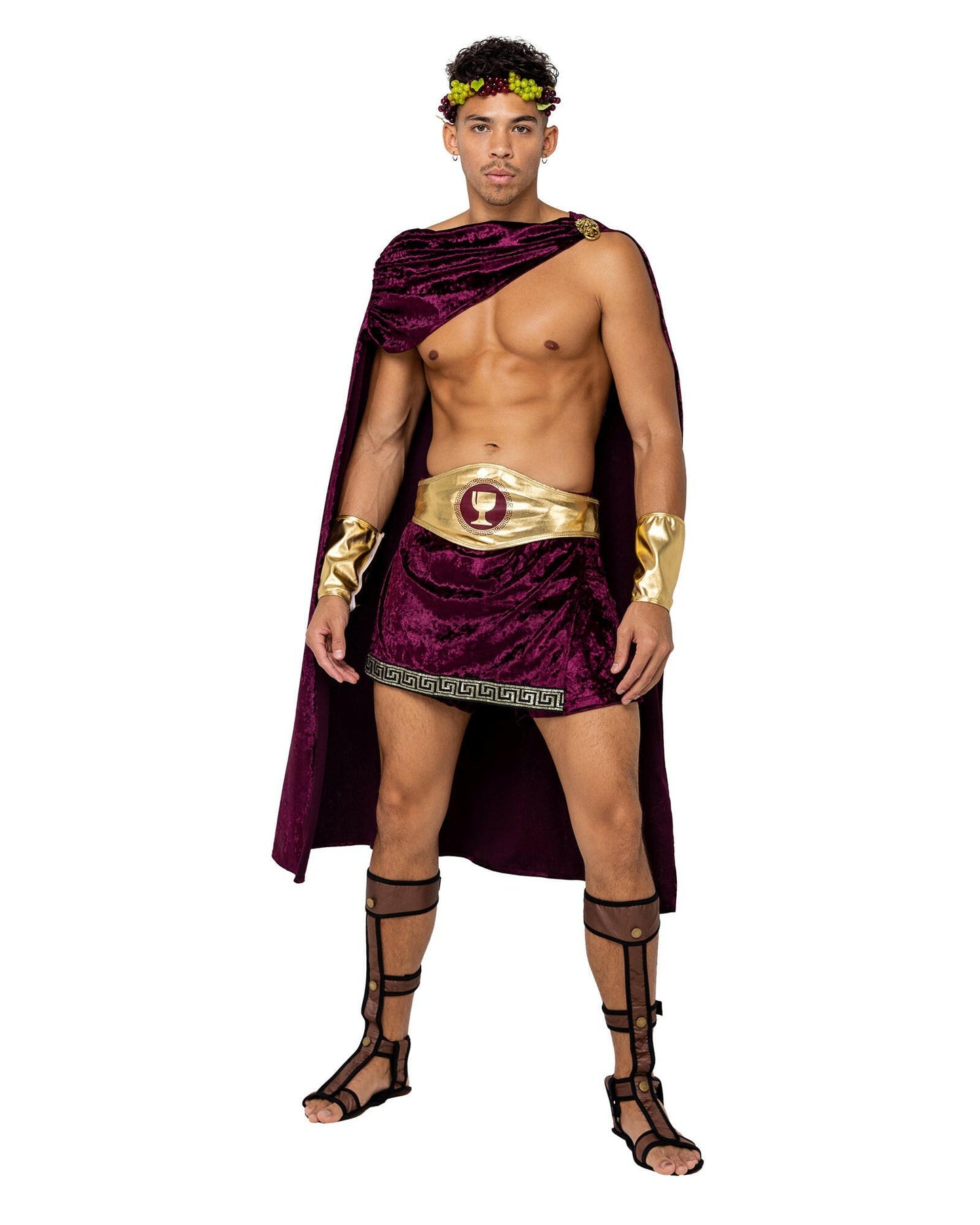 Roma 4PC Mens God Of Wine Costume.