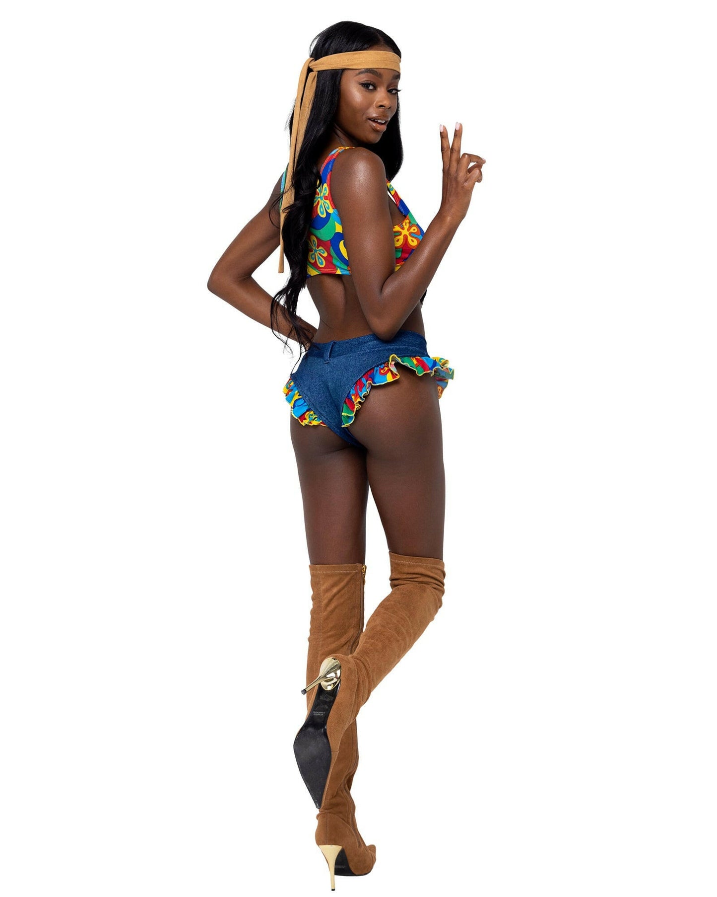 Roma 4PC Peace & Love Hippie Costume.