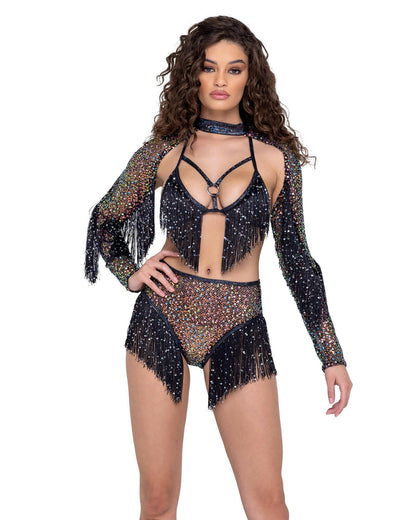 Roma Sequin Fishnet Shrug - Rave & Festival Wear.