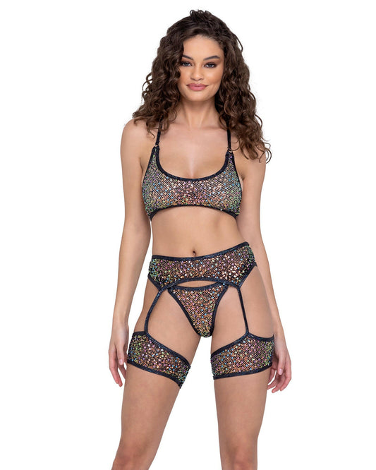 Roma Sequin Fishnet Garter Belt - Rave & Festival Wear.