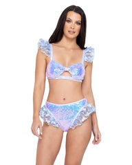 High-Waisted Sequin Shorts - Rave & Festival Wear-Roma Costume