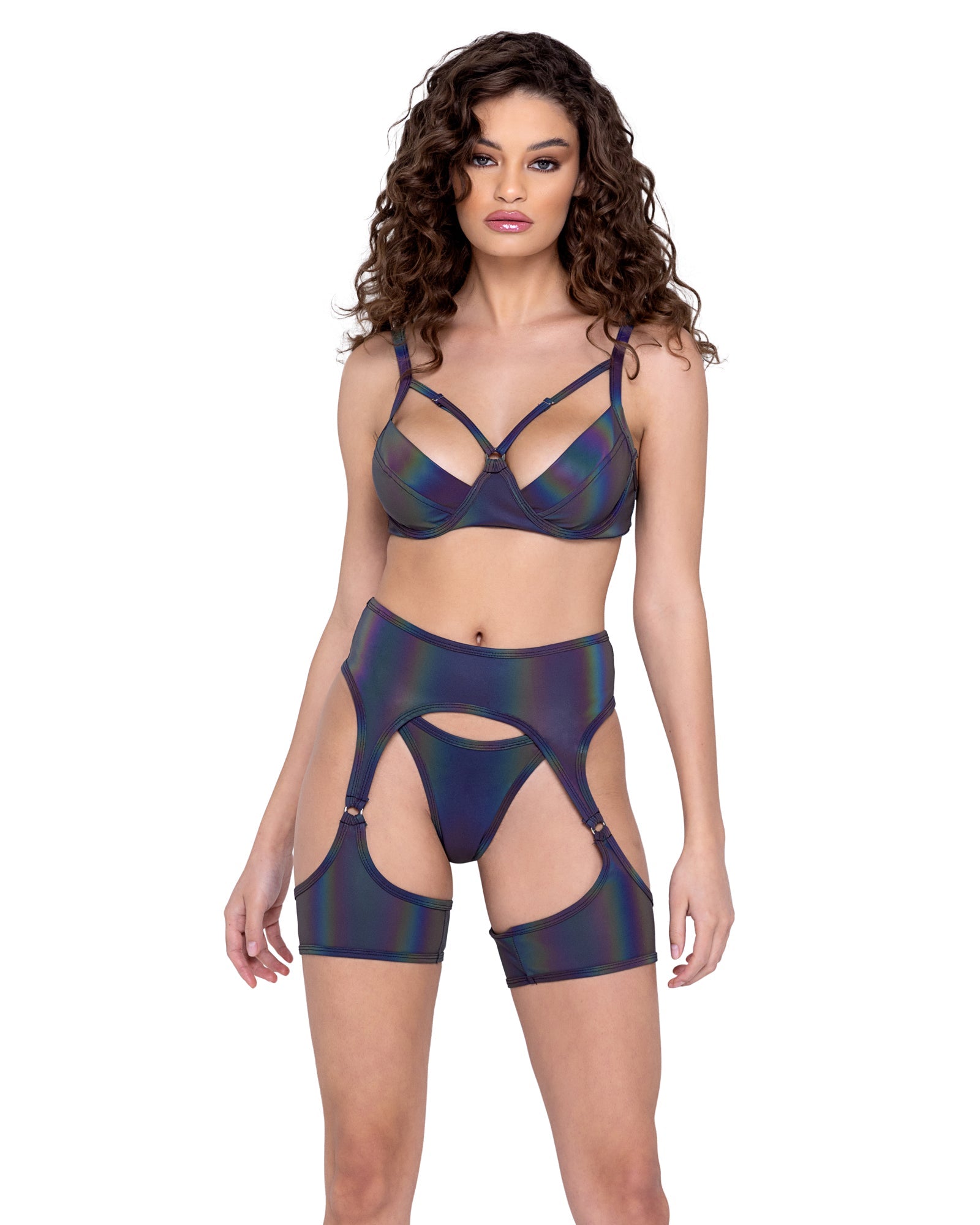 Reflective Garter Belt - Rave & Festival Wear-Roma Costume