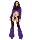 Sheer Chaps with Faux Fur Bell & Belt - Rave & Festival Wear-Roma Costume