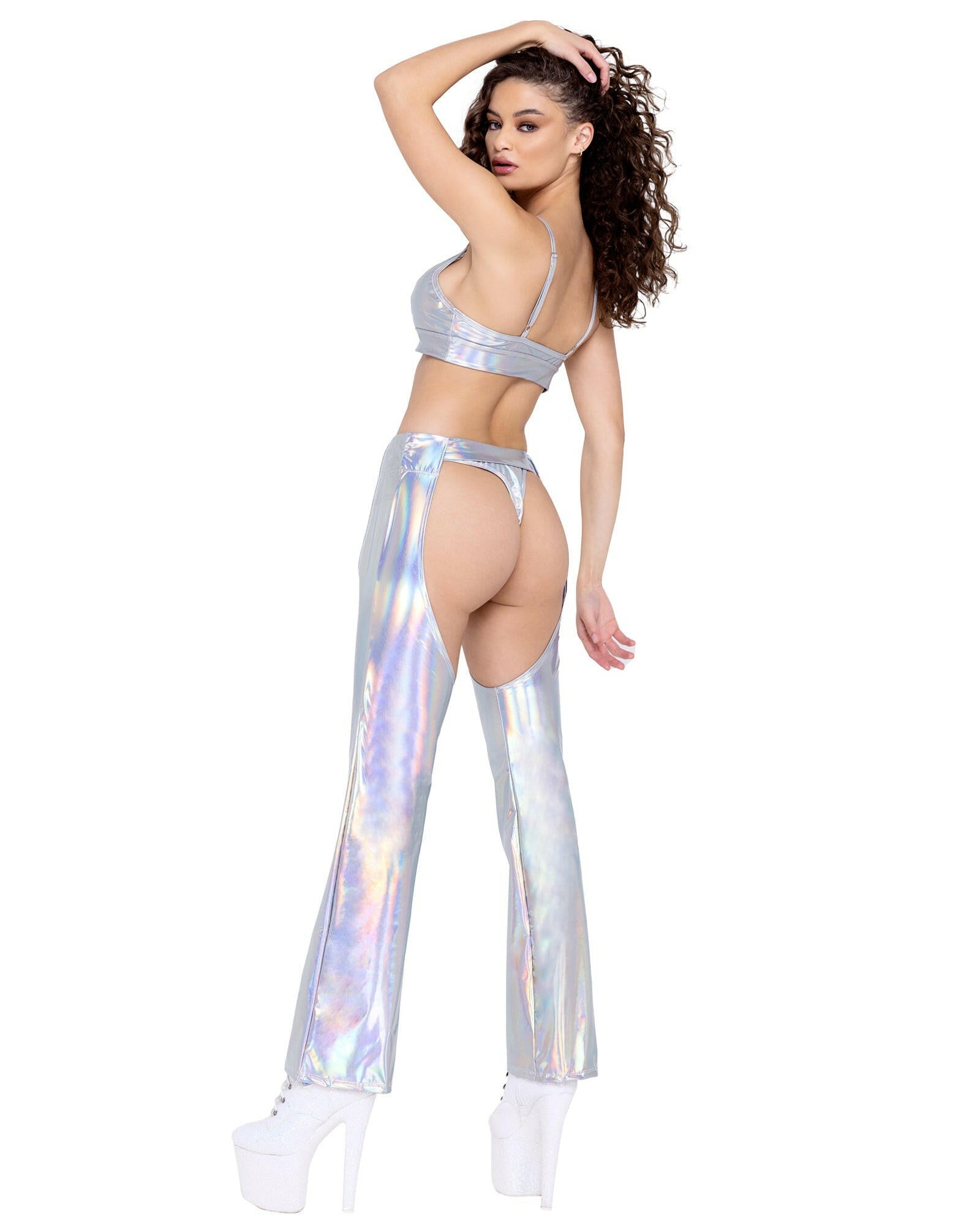 Roma Hologram Chaps with Belt - Rave & Festival Wear.