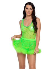 Sheer Dotted Skirt - Rave & Festival Wear-Roma Costume