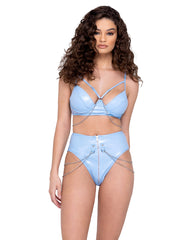 High-Waisted Zip Up Shorts - Rave & Festival Wear-Roma Costume