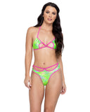 Two-Tone Keyhole Triangle Tie-Top - Rave & Festival Wear-Roma Costume