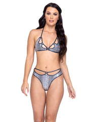 Snake Skin Thong Back Shorts - Rave & Festival Wear-Roma Costume