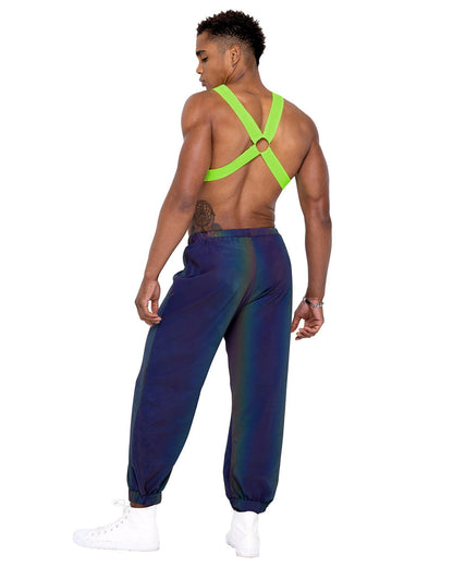 Roma Mens Neon Green Glow In the Dark Harness - Rave & Festival Wear.