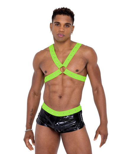 Roma Mens Vinyl Mesh Runner Shorts - Rave & Festival Wear.