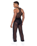Mens Pride Vinyl Mesh & Mesh Joggers - Rave & Festival Wear-Roma Costume