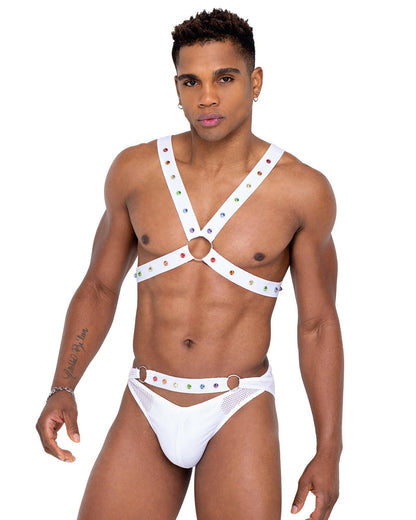 Roma Mens Pride Criss-Cross Swim Briefs - Rave & Festival Wear.
