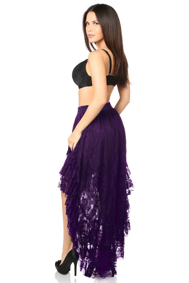 Plum High Low Lace Skirt-Daisy Corsets