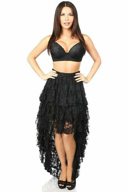 Black High Low Lace Skirt.