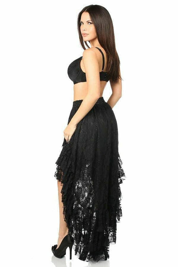 Black High Low Lace Skirt.