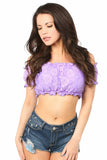 Lilac Lined Lace Short Sleeve Peasant Top-Daisy Corsets