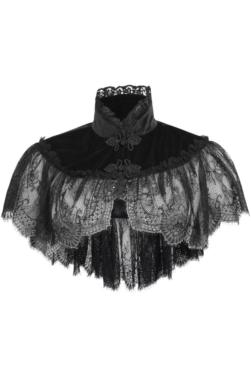 Black Velvet & Lace Capelet.