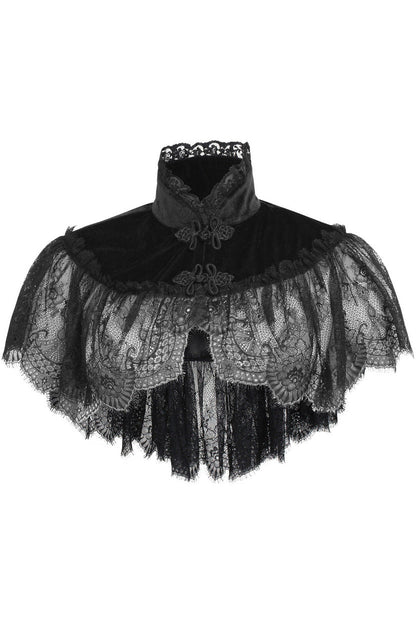 Black Velvet & Lace Capelet.