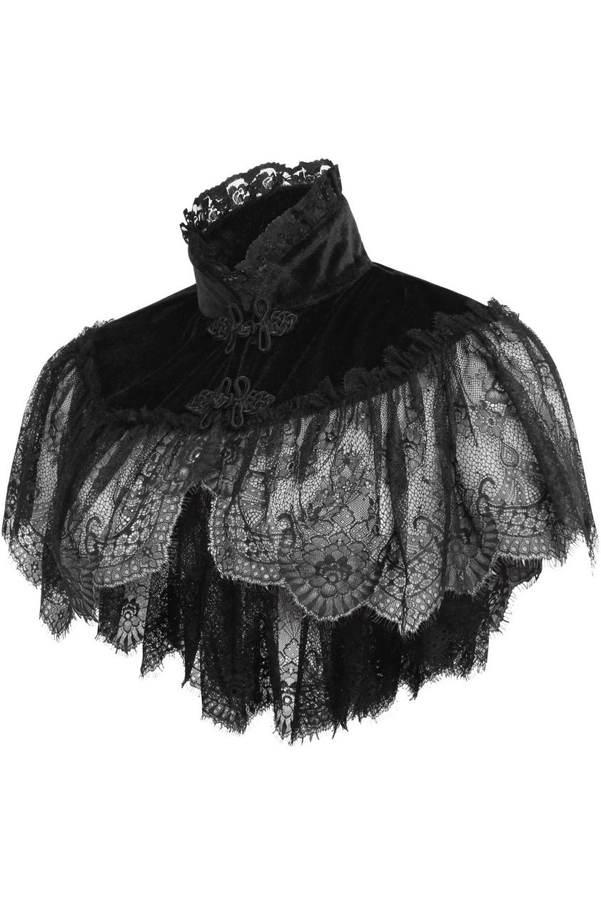Black Velvet & Lace Capelet.