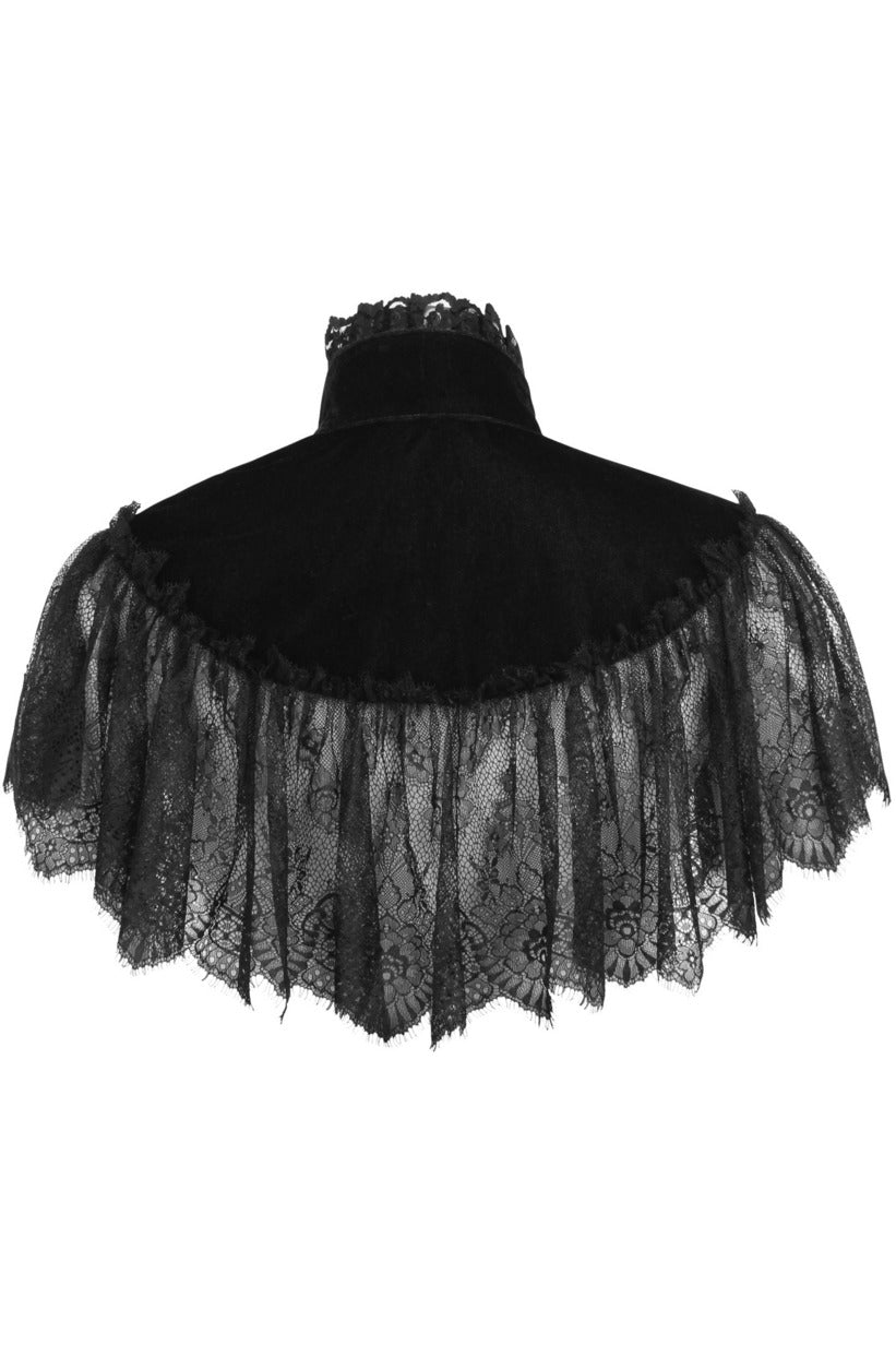 Black Velvet & Lace Capelet.