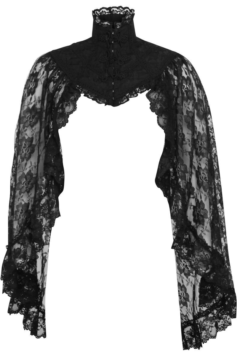 Black Lace Sleeved Bolero Jacket-Daisy Corsets
