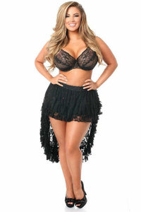 Black Lace High Low Lace Skirt-Daisy Corsets