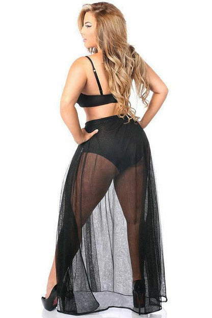 Black Sheer Glitter Skirt.