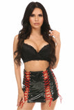 Black Patent Lace-Up Skirt w/Red Lacing-Daisy Corsets