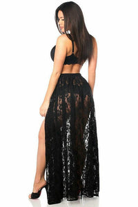 Sheer Black Lace Skirt-Daisy Corsets