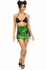 Green Holo Lace-Up Skirt-Daisy Corsets