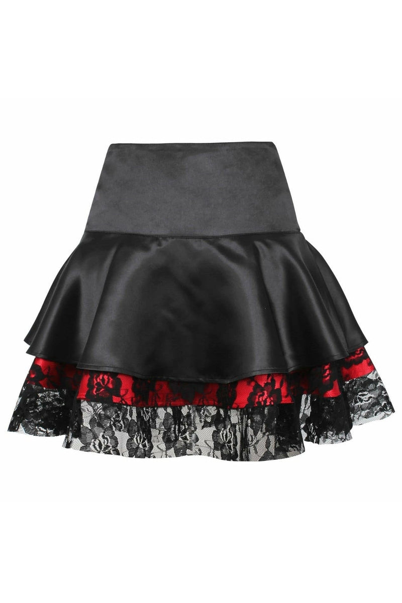Red w/Black Lace Gothic Skirt-Daisy Corsets