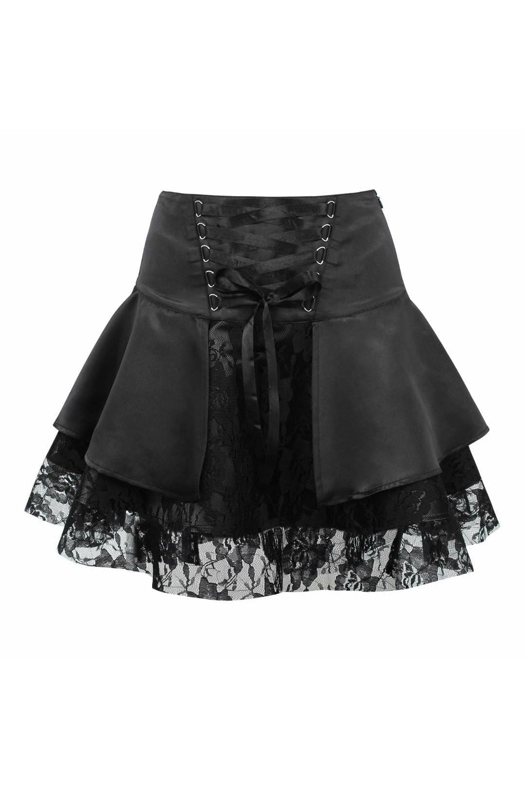 Black w/Black Lace Gothic Skirt-Daisy Corsets