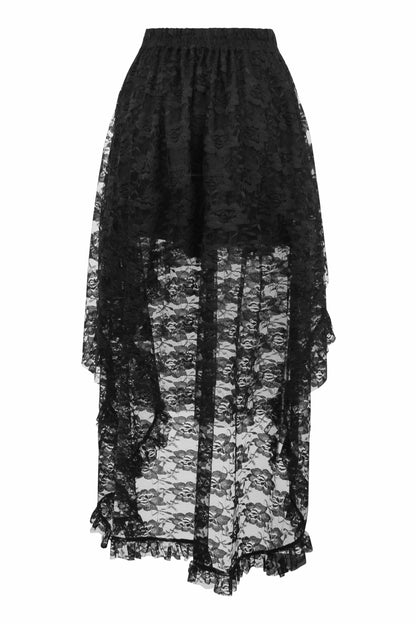 Black Lace Hi Low Skirt.