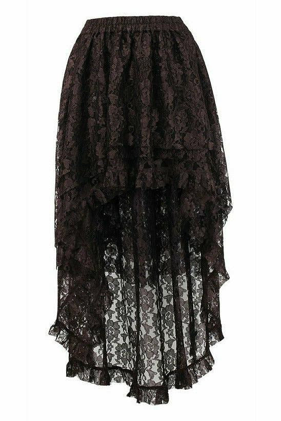 Brown Lace Hi Low Skirt.