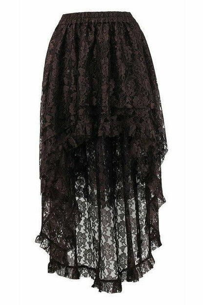 Brown Lace Hi Low Skirt.