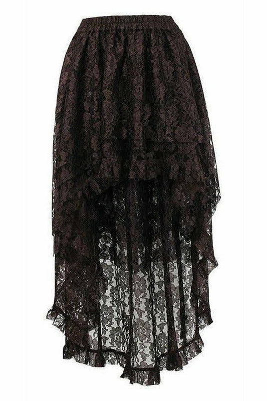 Brown Lace Hi Low Skirt.