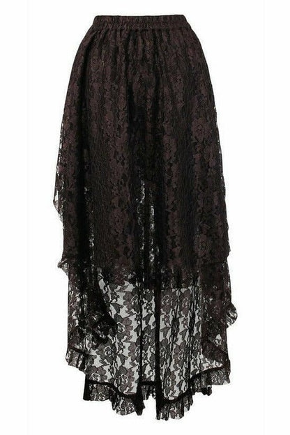 Brown Lace Hi Low Skirt.