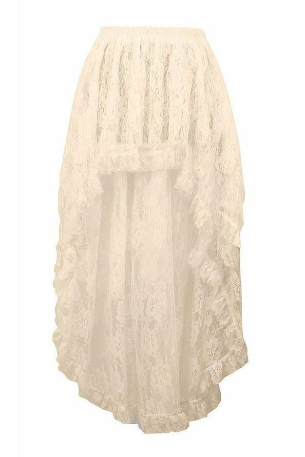 Ivory Lace Hi Low Skirt-Daisy Corsets