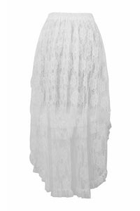 White Lace Hi Low Skirt-Daisy Corsets