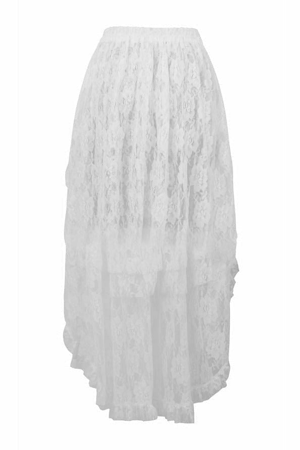 White Lace Hi Low Skirt-Daisy Corsets