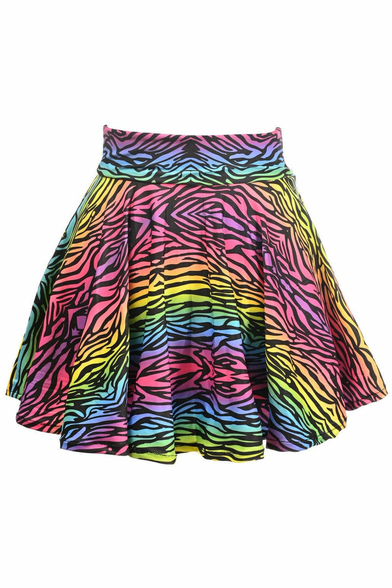 Rainbow Animal Print Stretch Lycra Skirt-Daisy Corsets