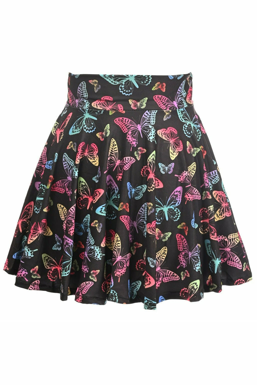 Butterfly Print Stretch Lycra Skirt.
