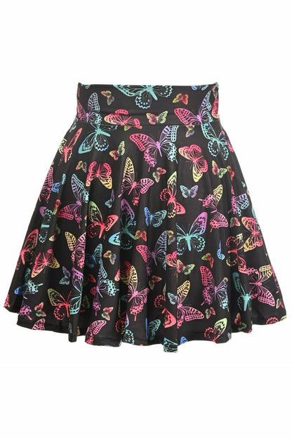 Butterfly Print Stretch Lycra Skirt.