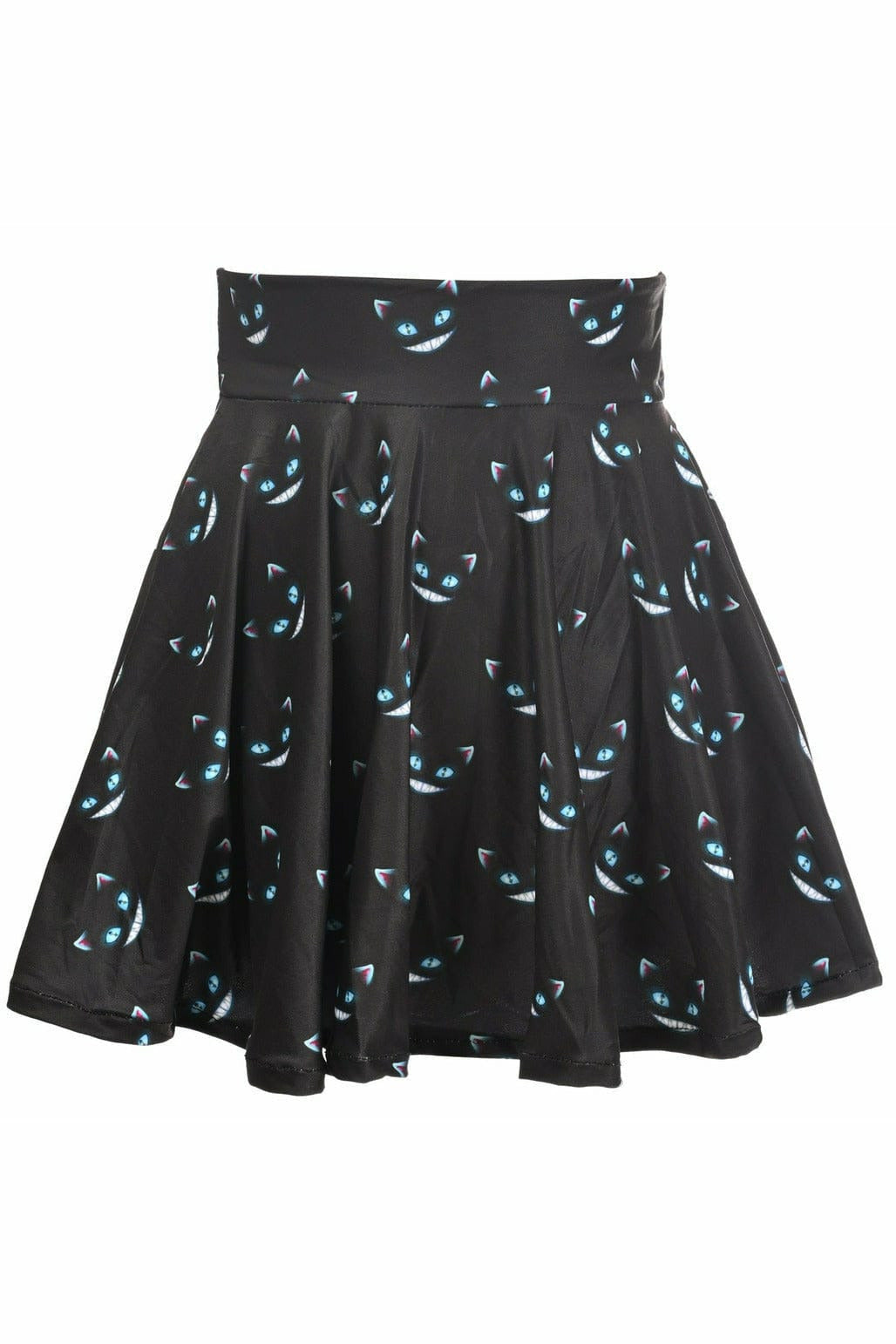 Scary Cats Print Stretch Lycra Skirt.