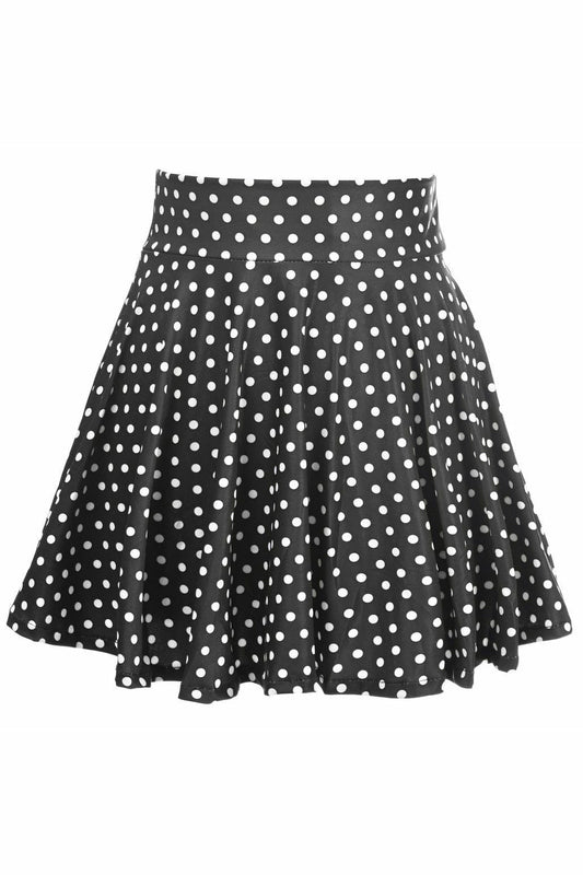Polka Dot Stretch Lycra Skirt.