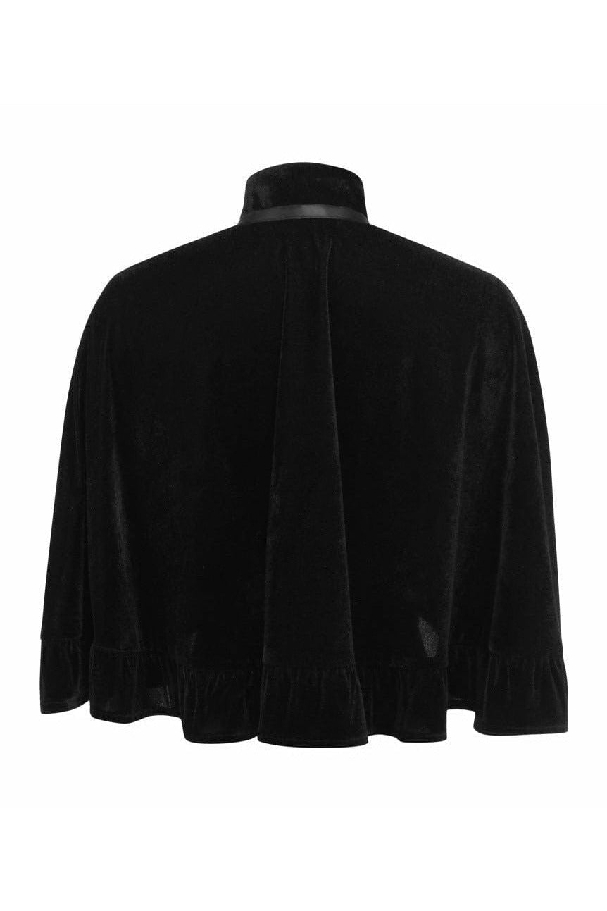 Black Velvet Ruffle Cape.